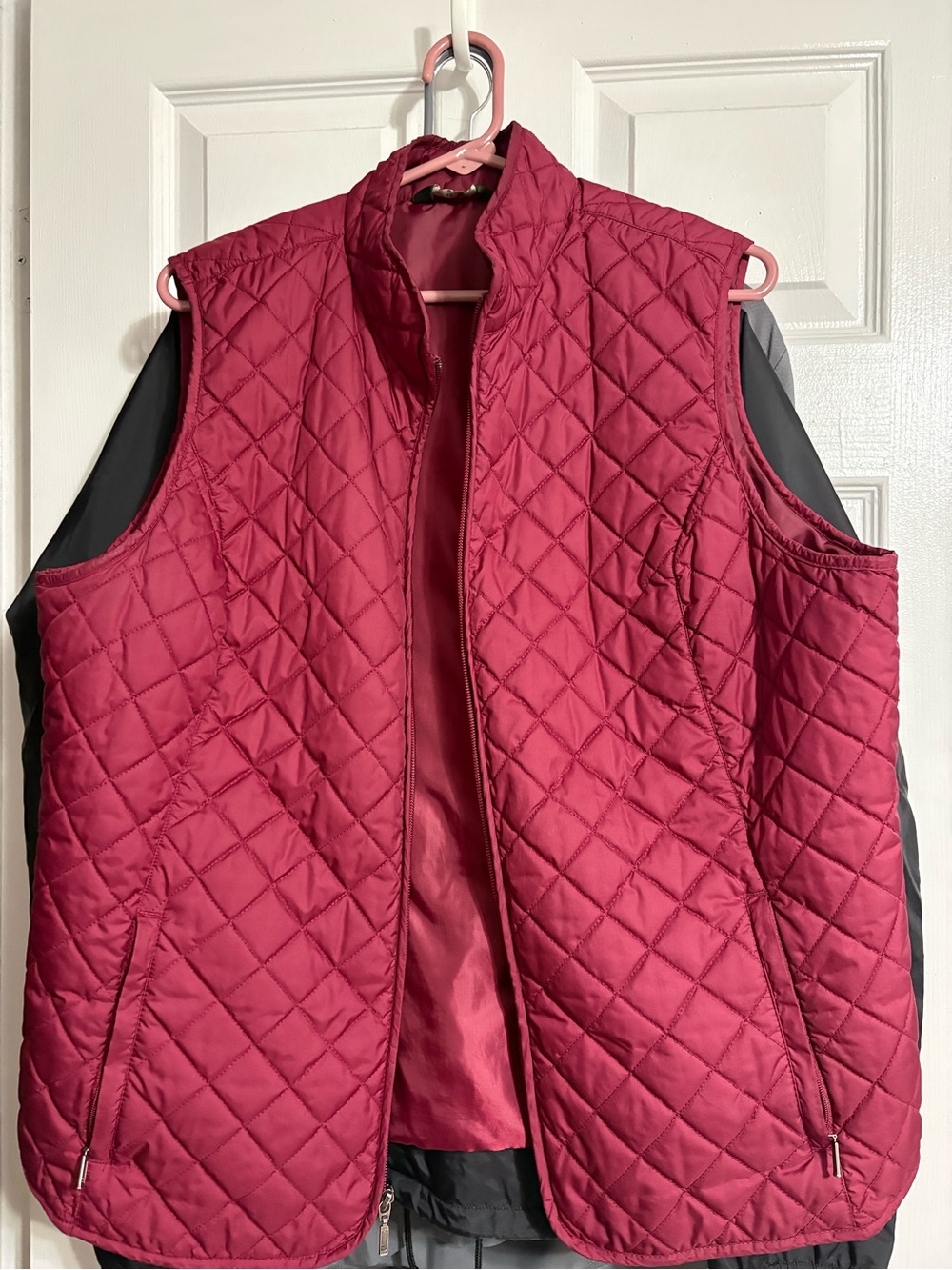 Eddie Bauer Quilted Sleeveless Vest - Red/maroon XL Womens